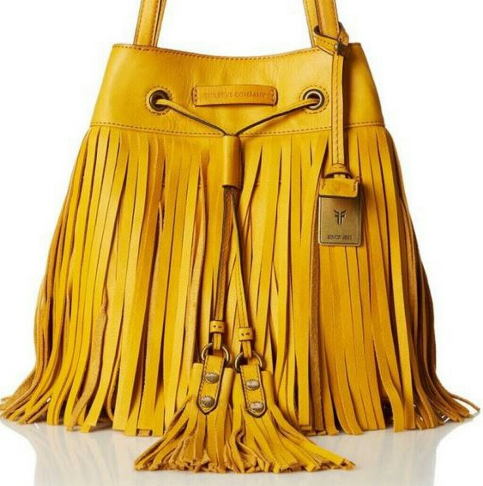 Frye Heidi unique yellow fringe leather Bag